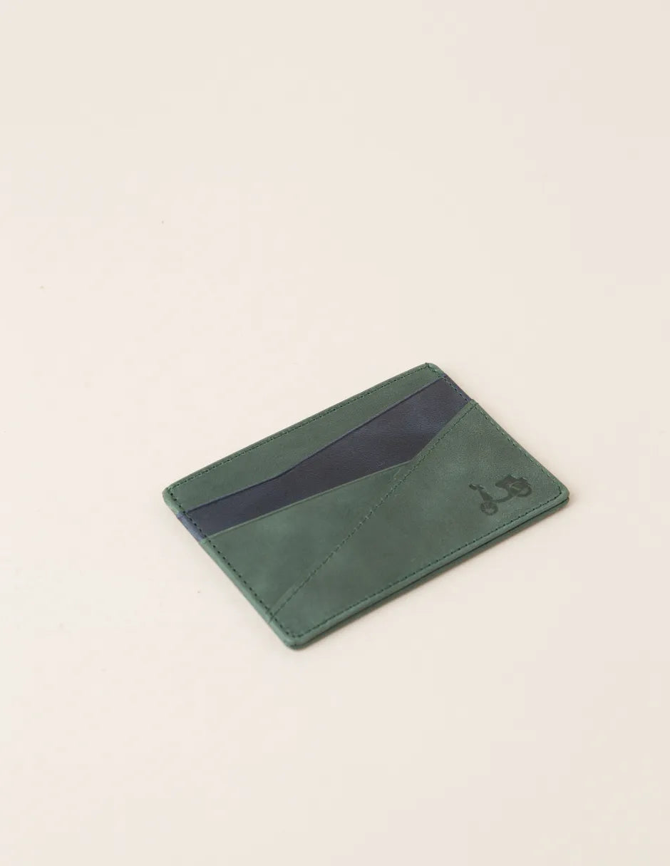 Tarjetero piel verde