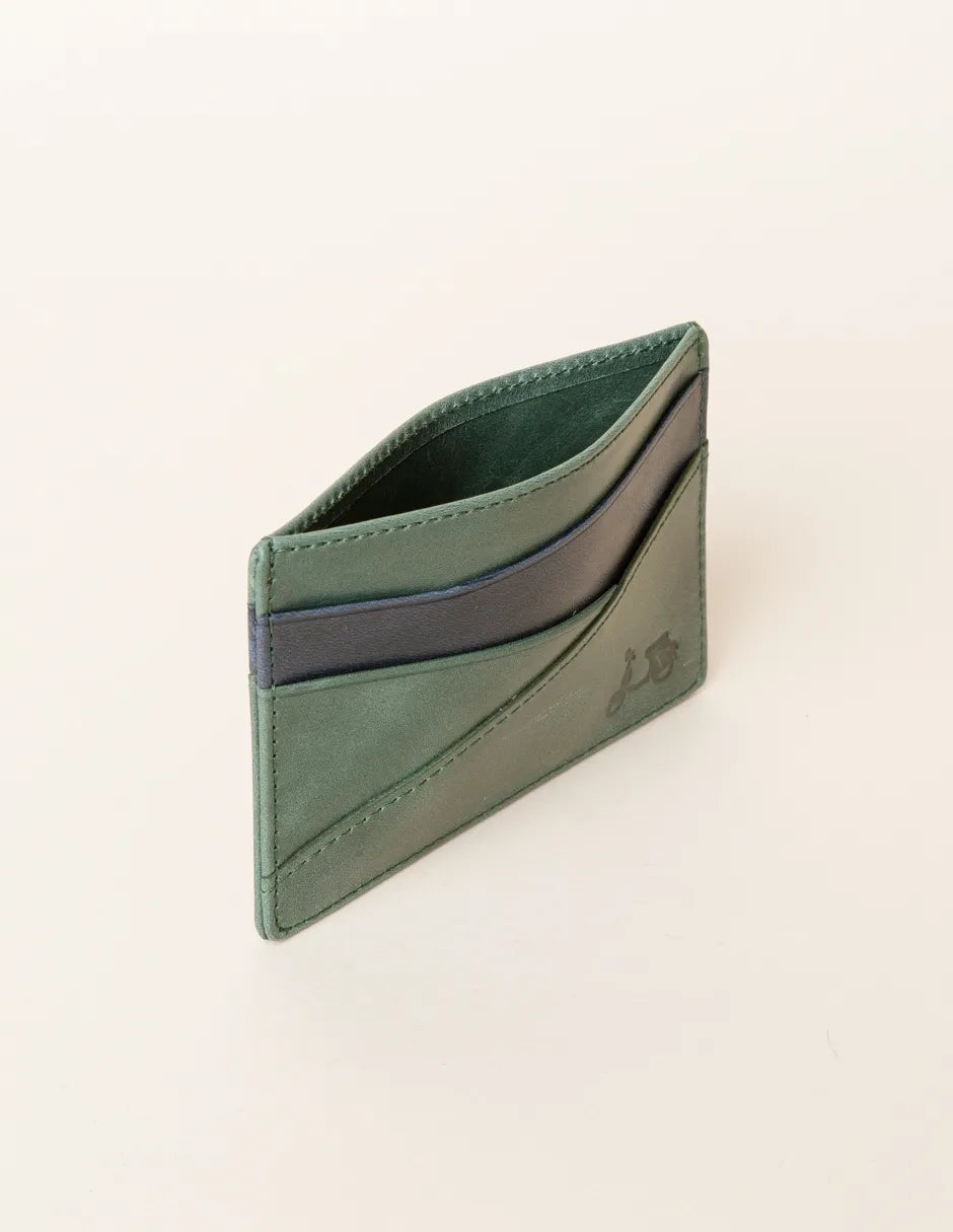 Tarjetero piel verde