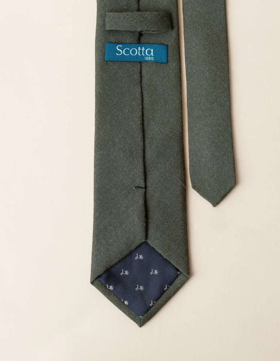 Corbata lana verde