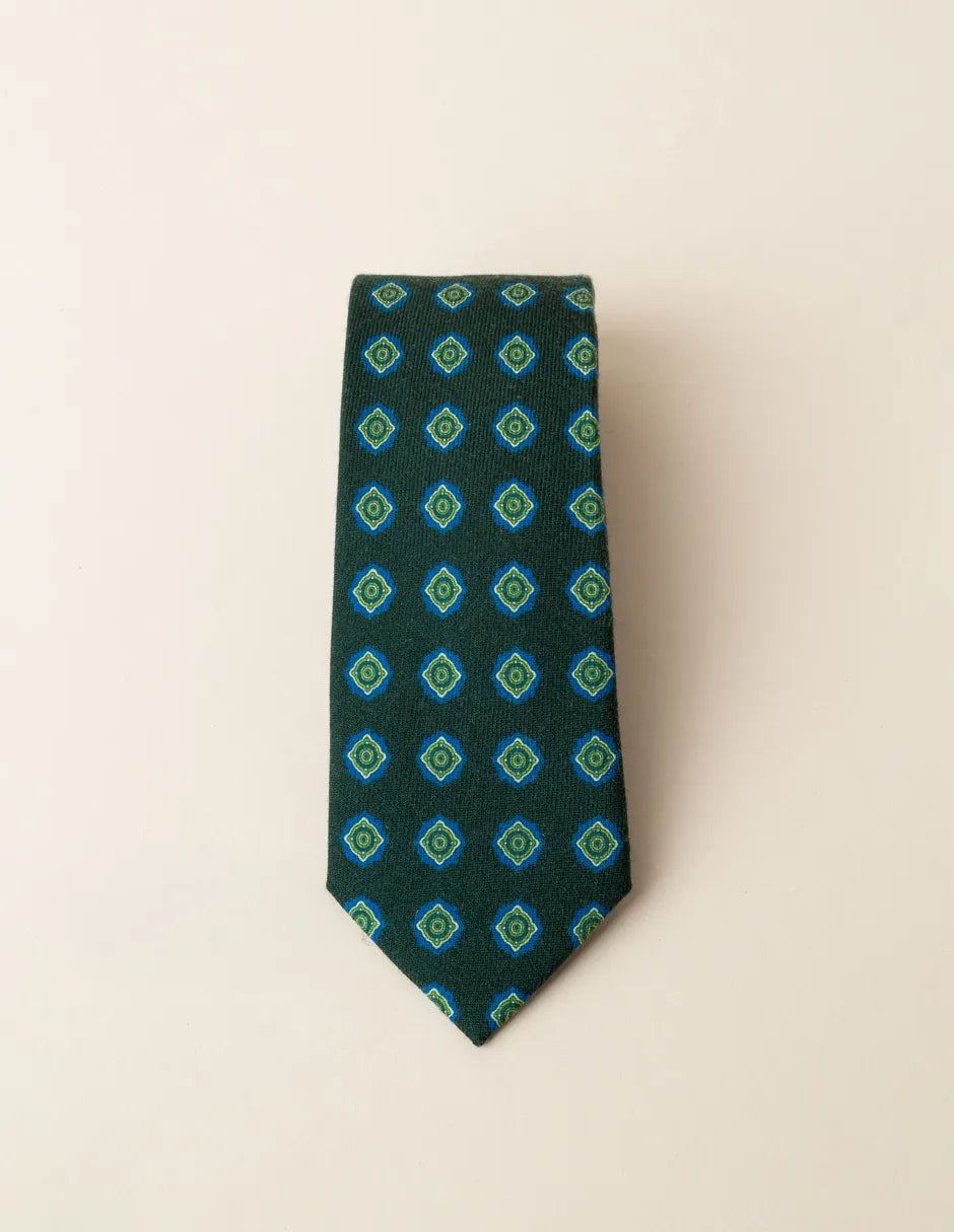 Corbata dibujo geométrico verde