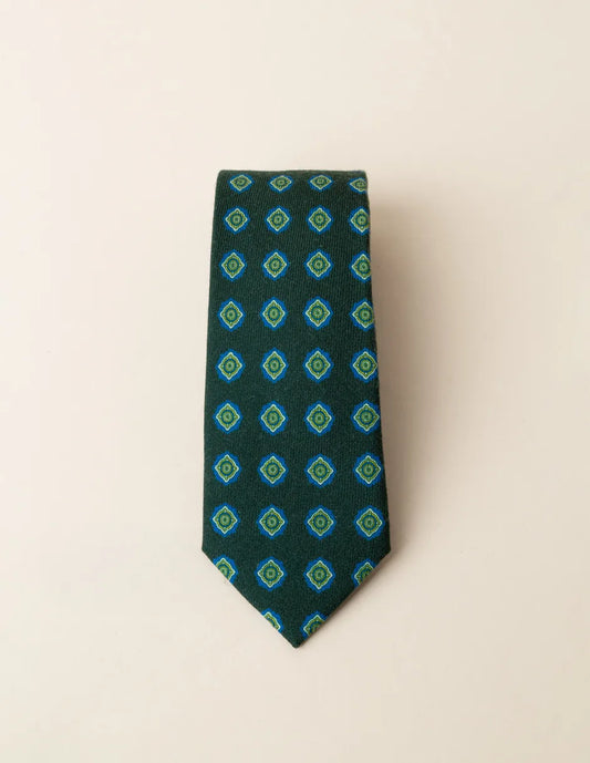 Corbata dibujo geométrico verde