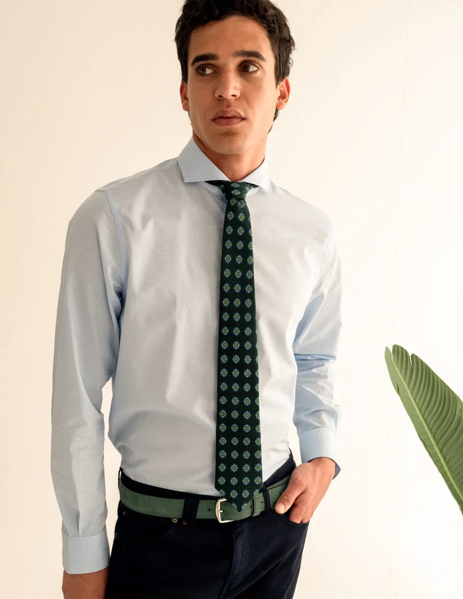 Corbata dibujo geométrico verde