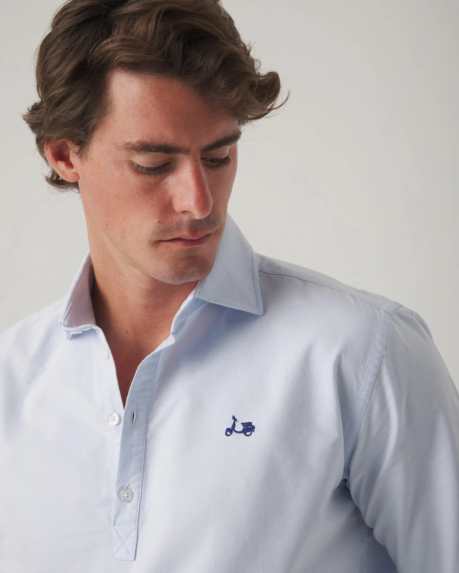 Camisa de hombre polera azul