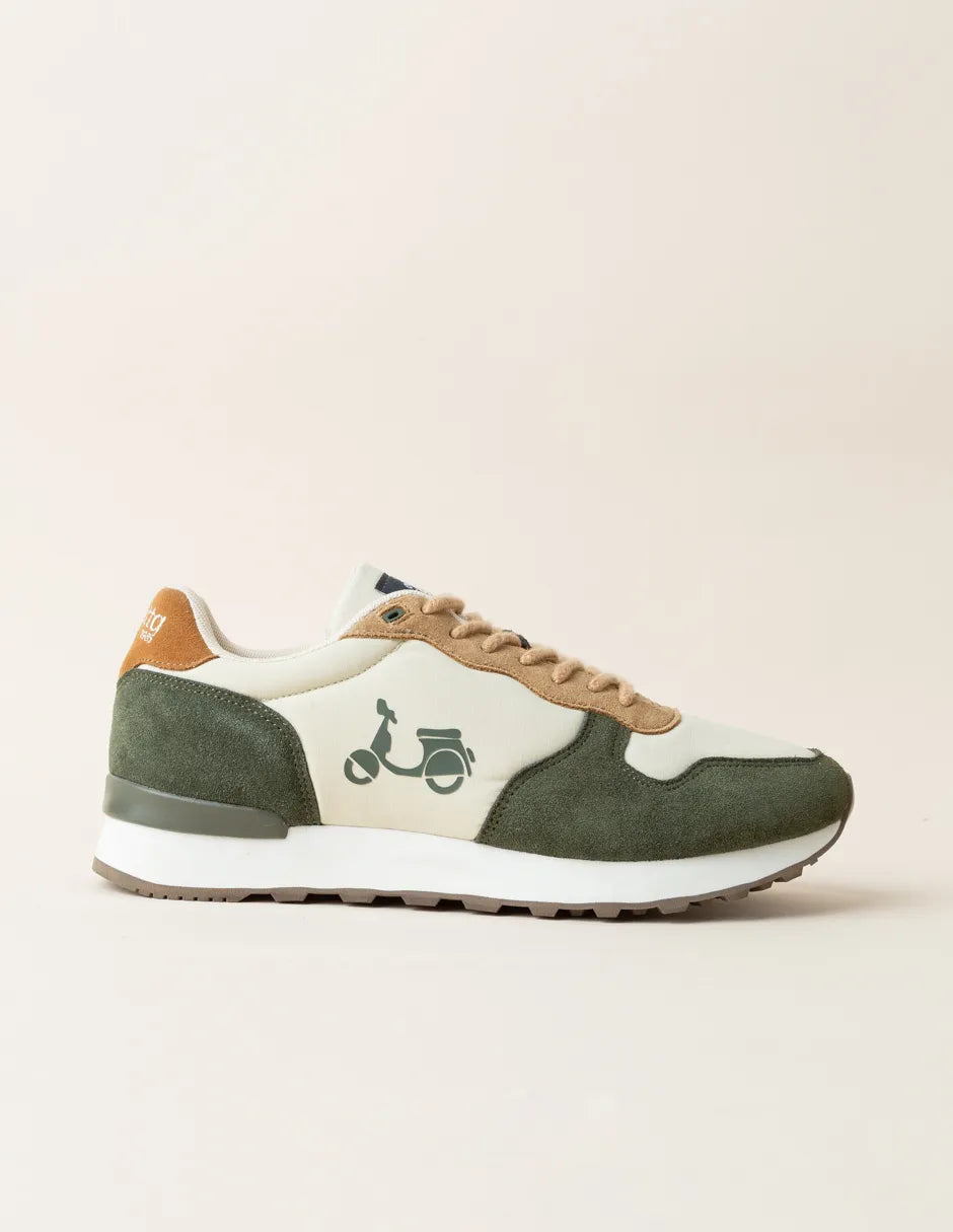 Zapatillas deportivas hombre verde y blanco