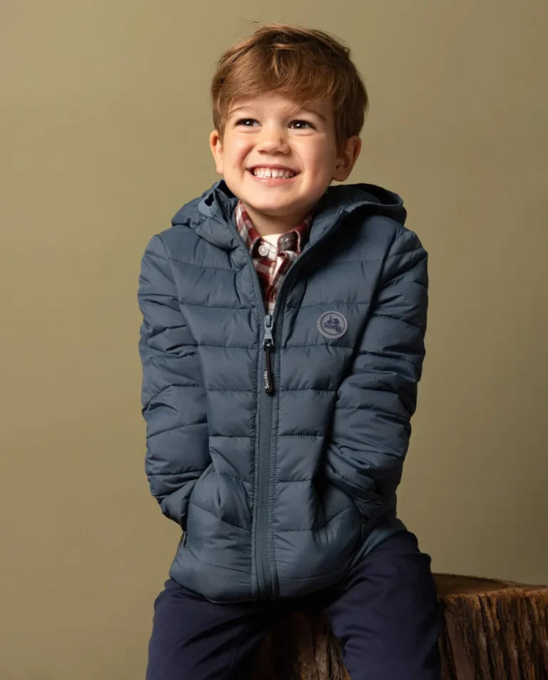 Chaqueta Bomber Acolchada Para Niños - Estilo MA-1 Motociclista Con Insignias, 100% Poliéster, Negra