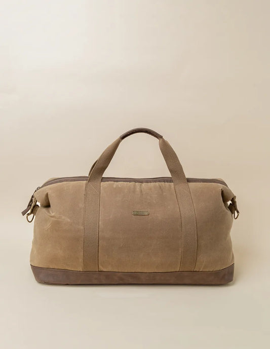 Bolsa de viaje beige con logo