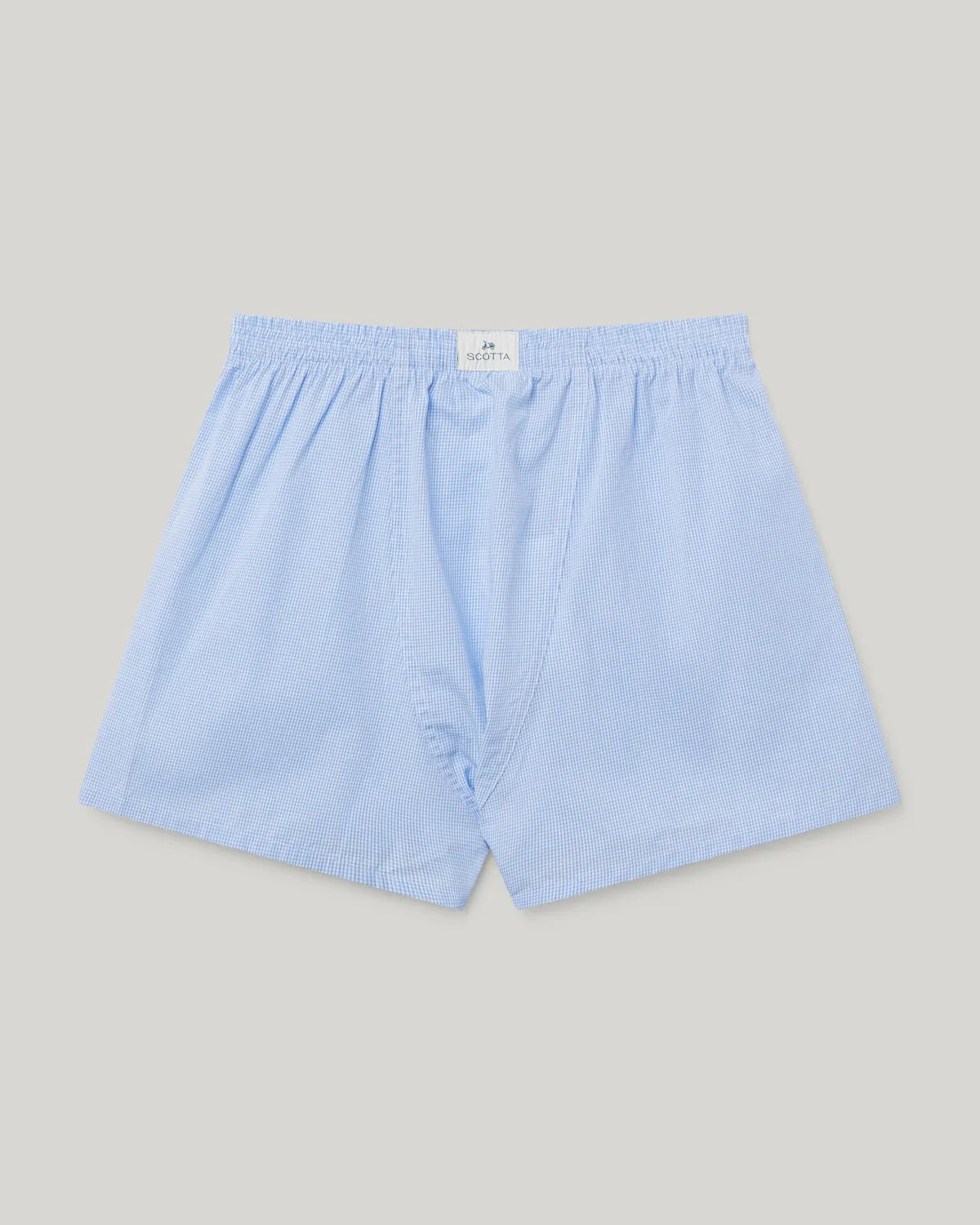 Boxer orgânico xadrez azul-celeste