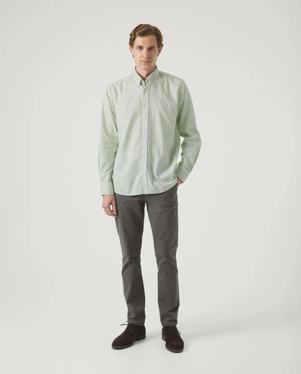 Camisa Estructura Pinpoint Verde Grisáceo