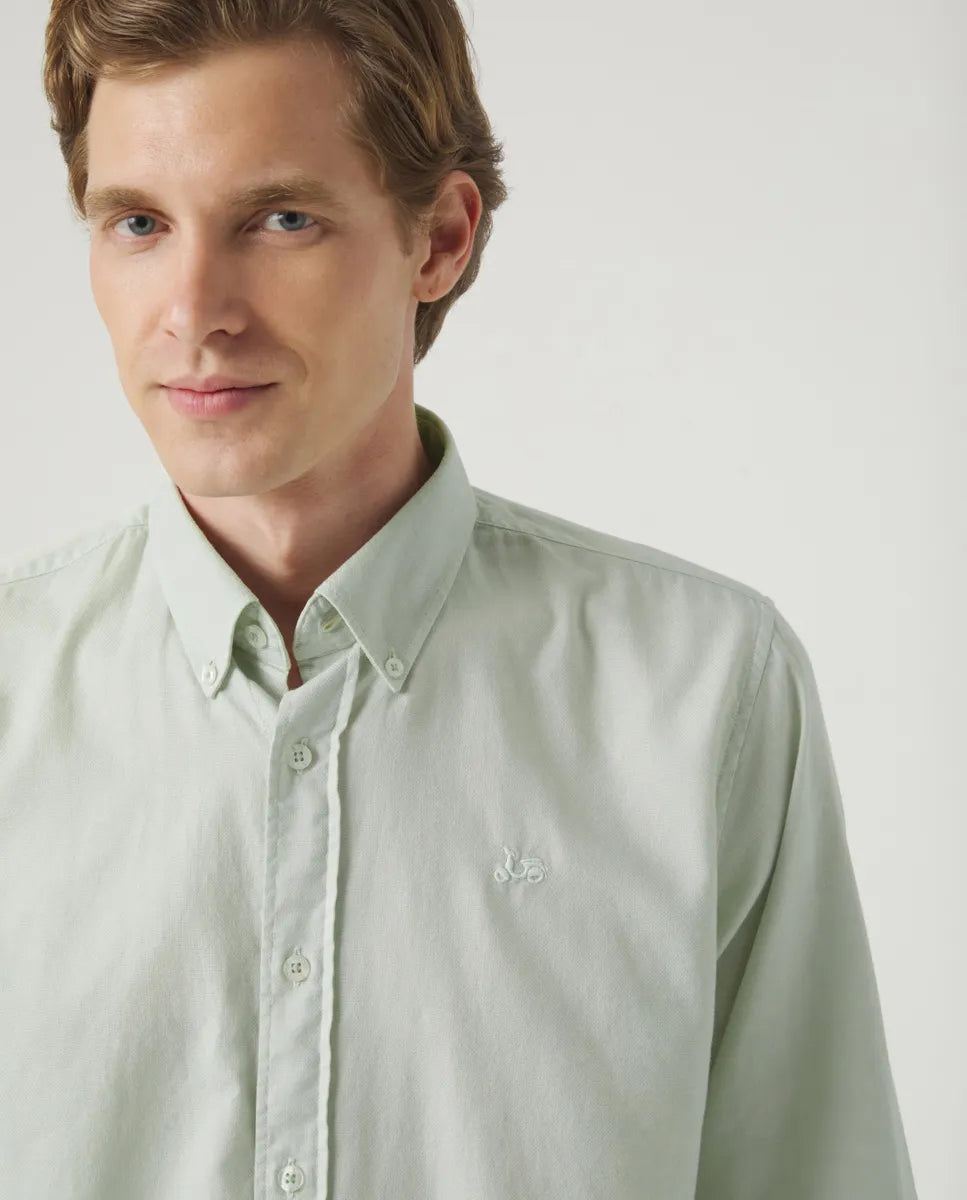 Camisa Estructura Pinpoint Verde Grisáceo