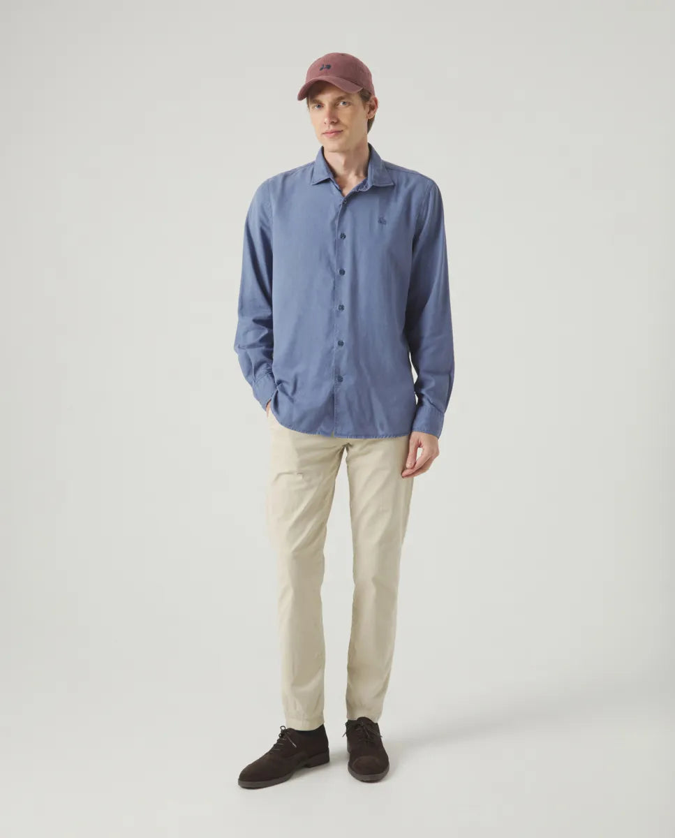 Camisa Forest Tencel Linen Azul Denim