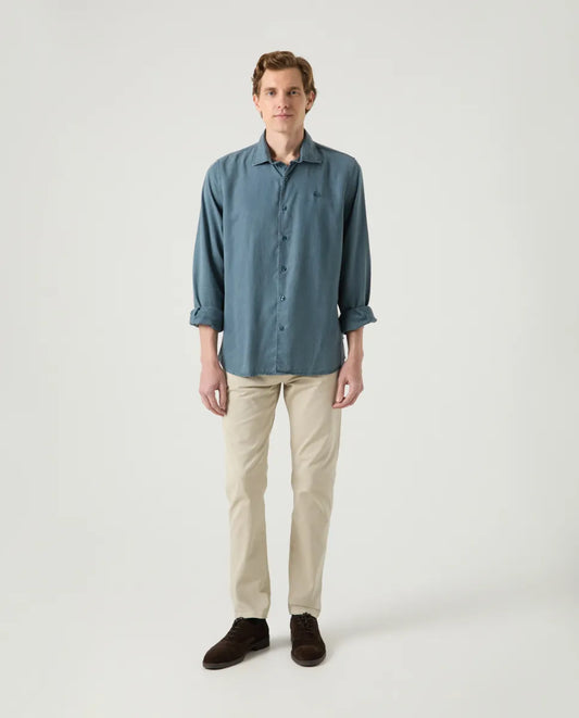 Camisa Forest Tencel Linen Verde Botella