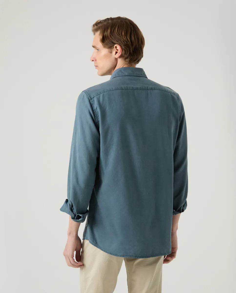 Camisa Forest Tencel Linen Verde Botella