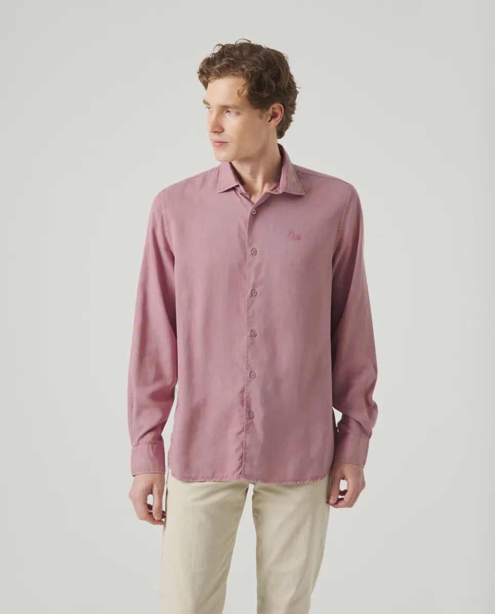 Camisa Forest Tencel Linen Burdeos