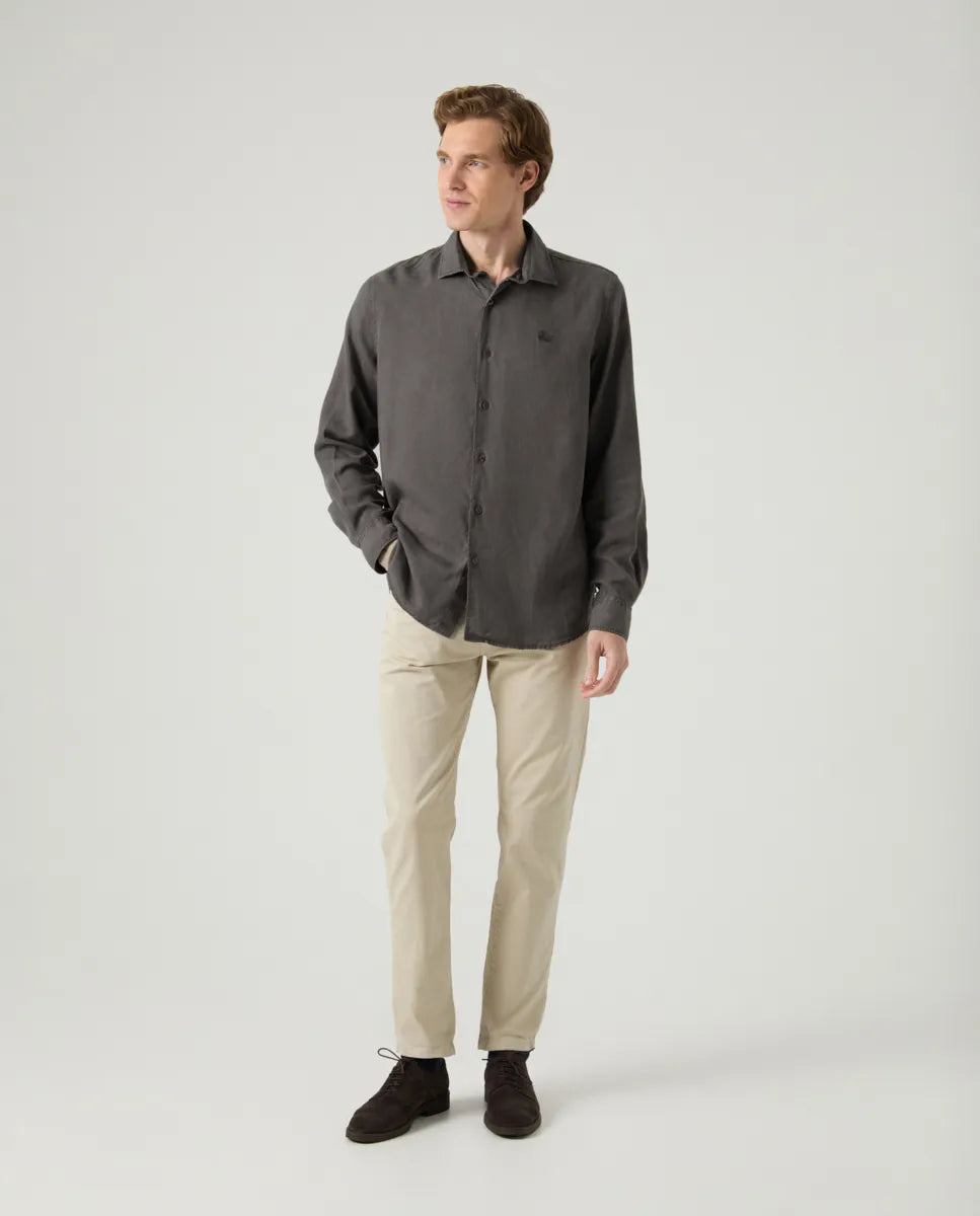 Camisa Forest Tencel Linen Gris Oscuro