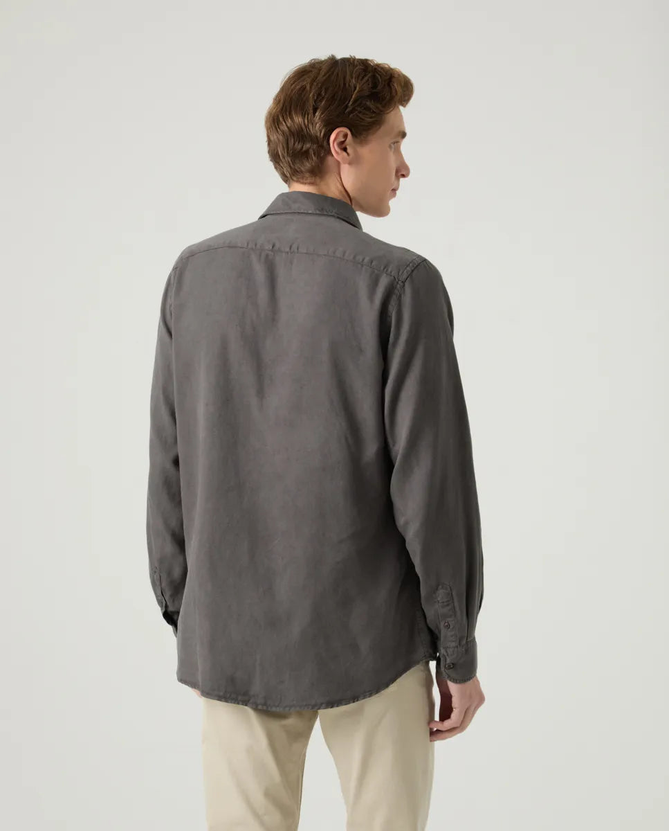 Camisa Forest Tencel Linen Gris Oscuro