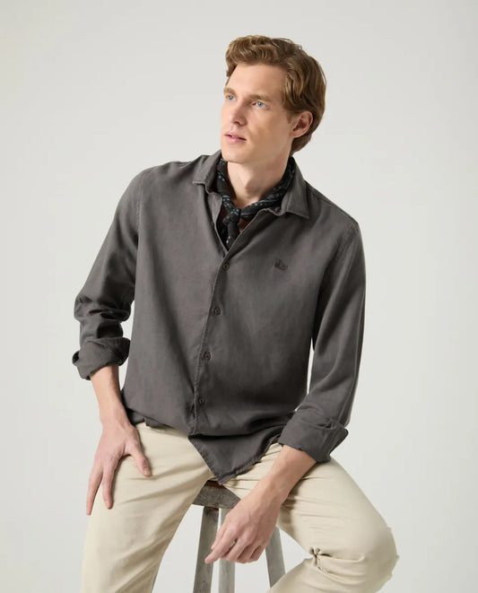 Camisa Forest Tencel Linen Gris Oscuro