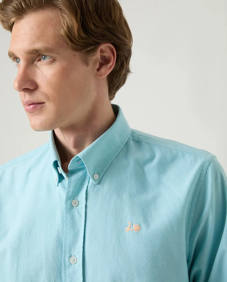 Camisa Oxford Turquesa