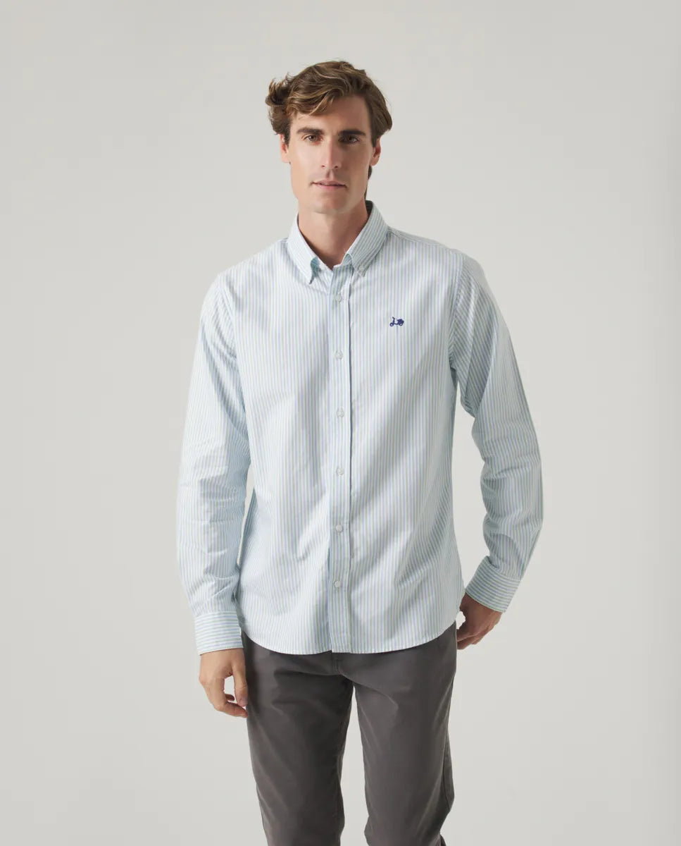 Camisa Oxford Rayas Verde