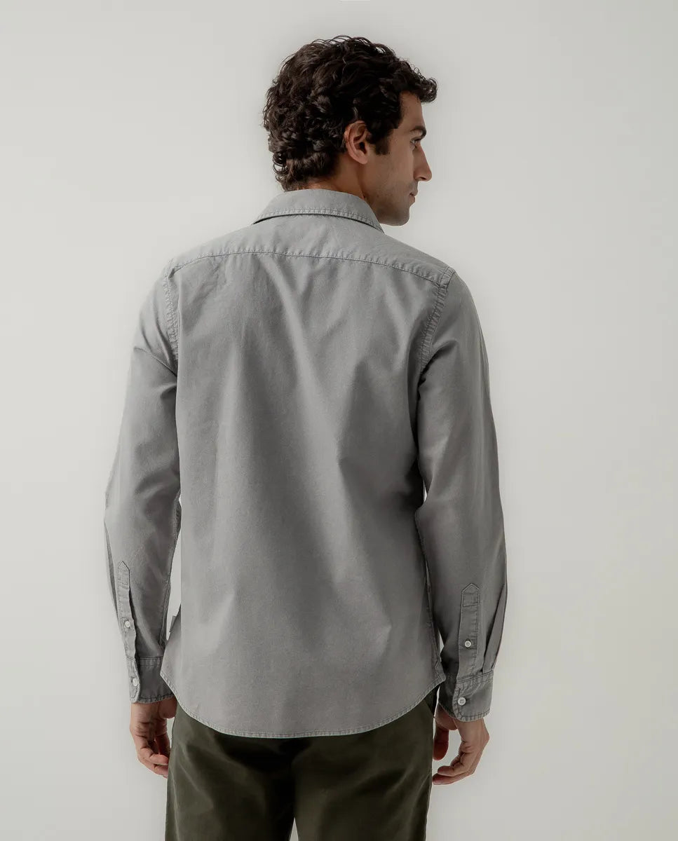 Camisa oxford tintada gris | SCOTTA