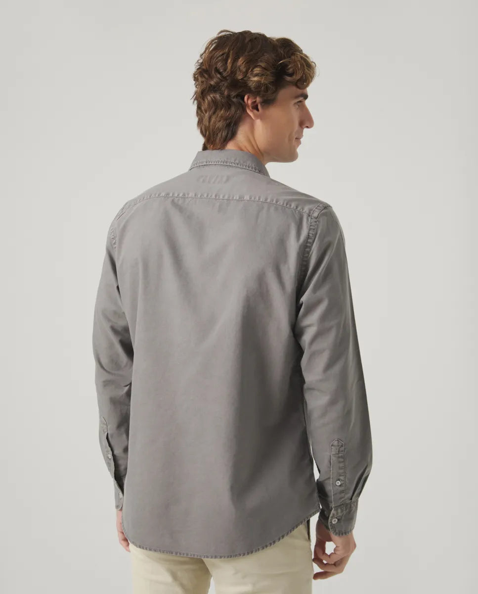 Camisa Oxford Tintada Gris