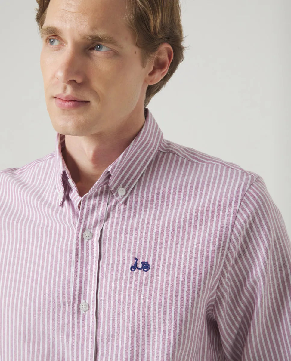 Camisa Oxford Rayas Malva