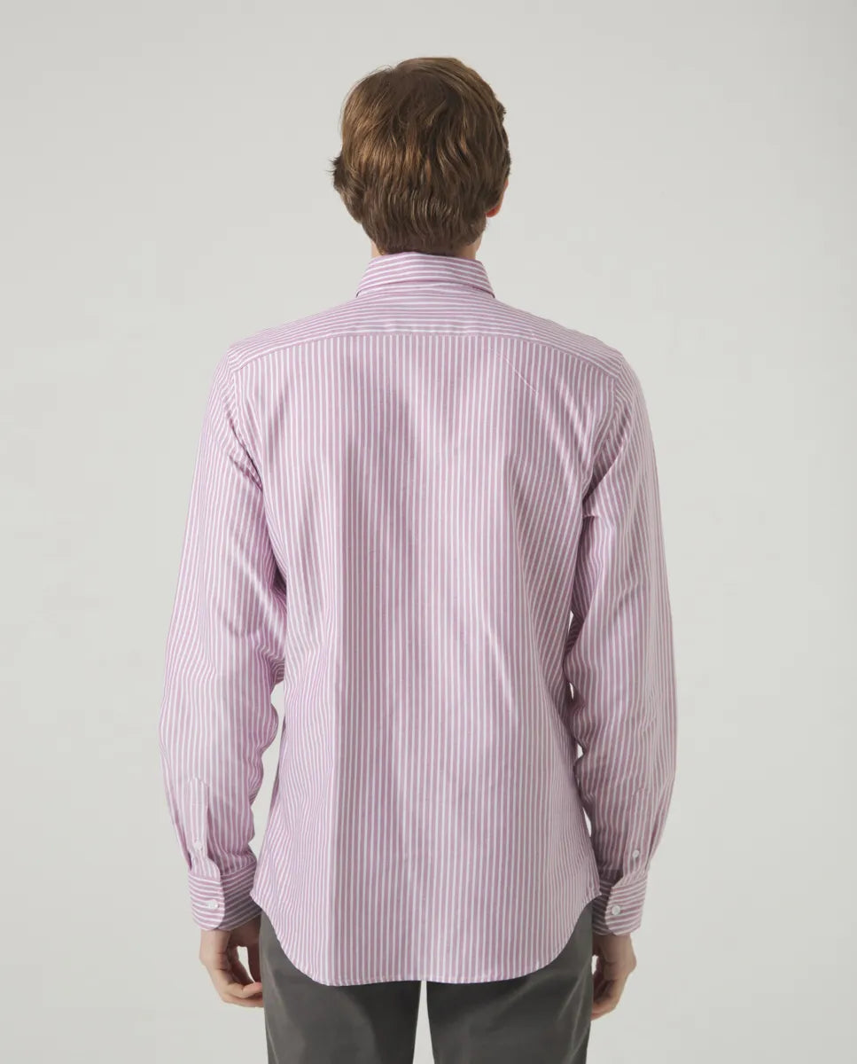 Camisa Oxford Rayas Malva