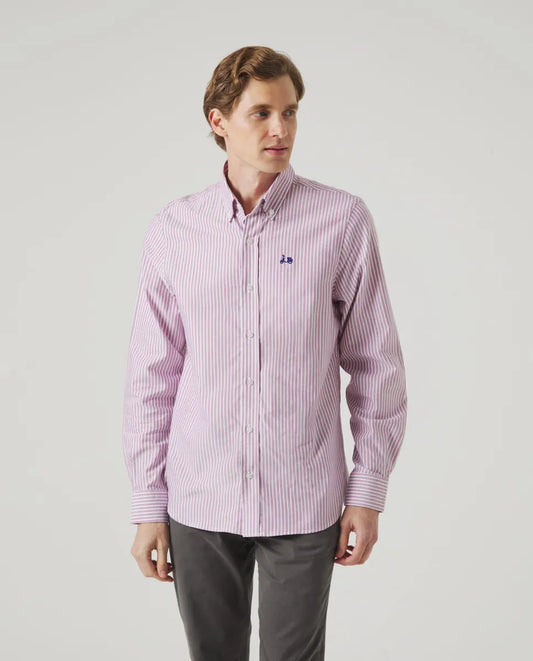 Camisa Oxford Rayas Malva