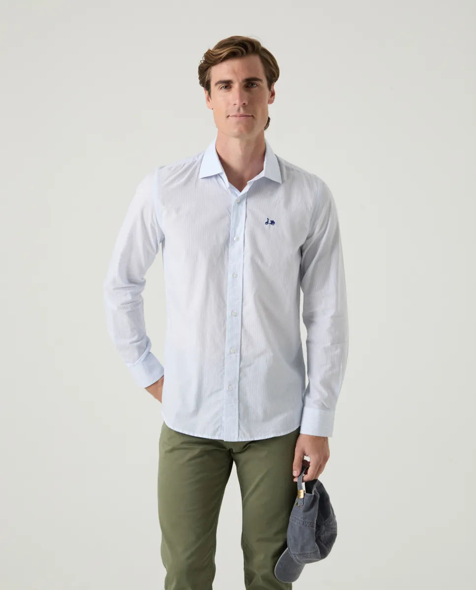 Camisa Sport Stripes Celeste