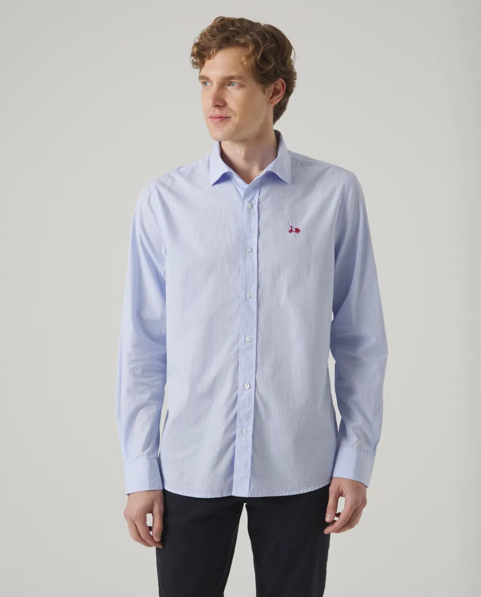 Camisa Vichy Celeste
