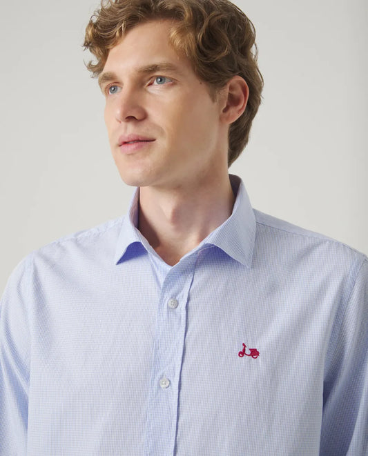 Camisa Vichy Celeste