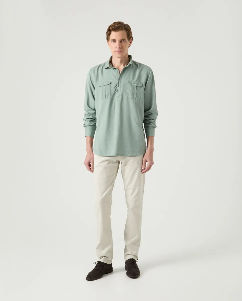 Camisa Polera Forest Tencel Linen Khaki