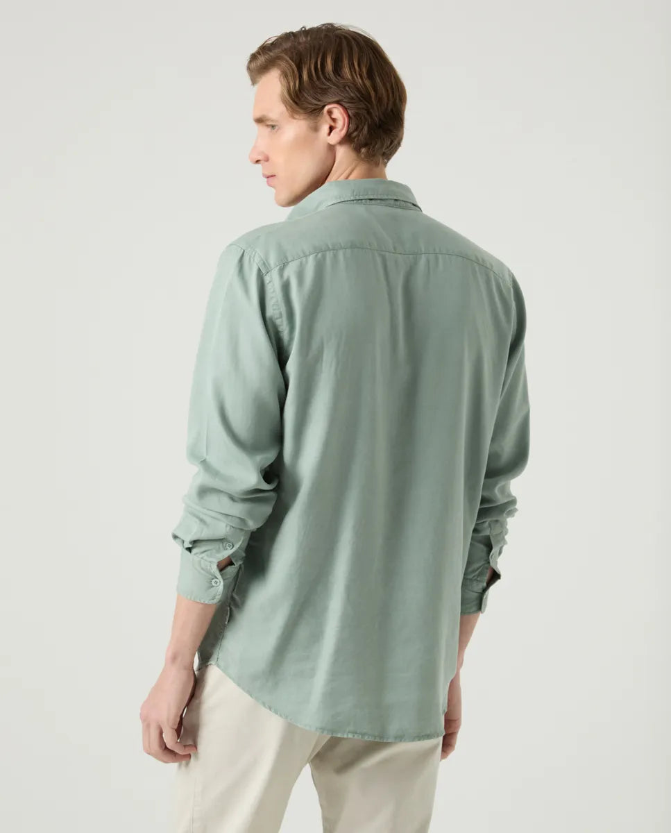 Camisa Polera Forest Tencel Linen Khaki
