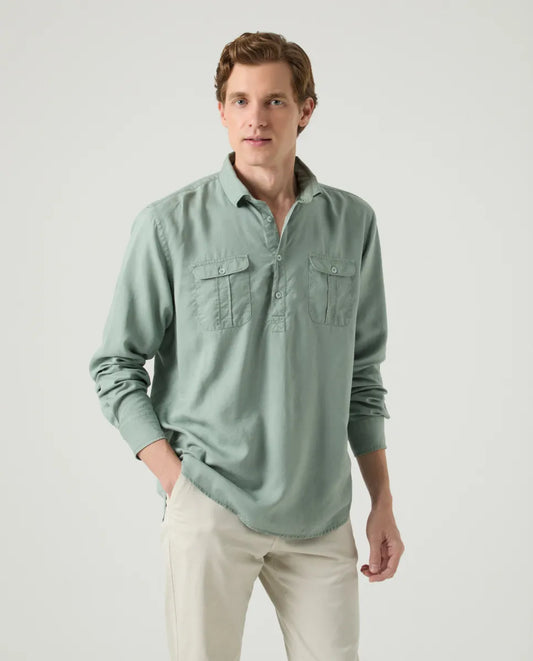 Camisa Polera Forest Tencel Linen Khaki