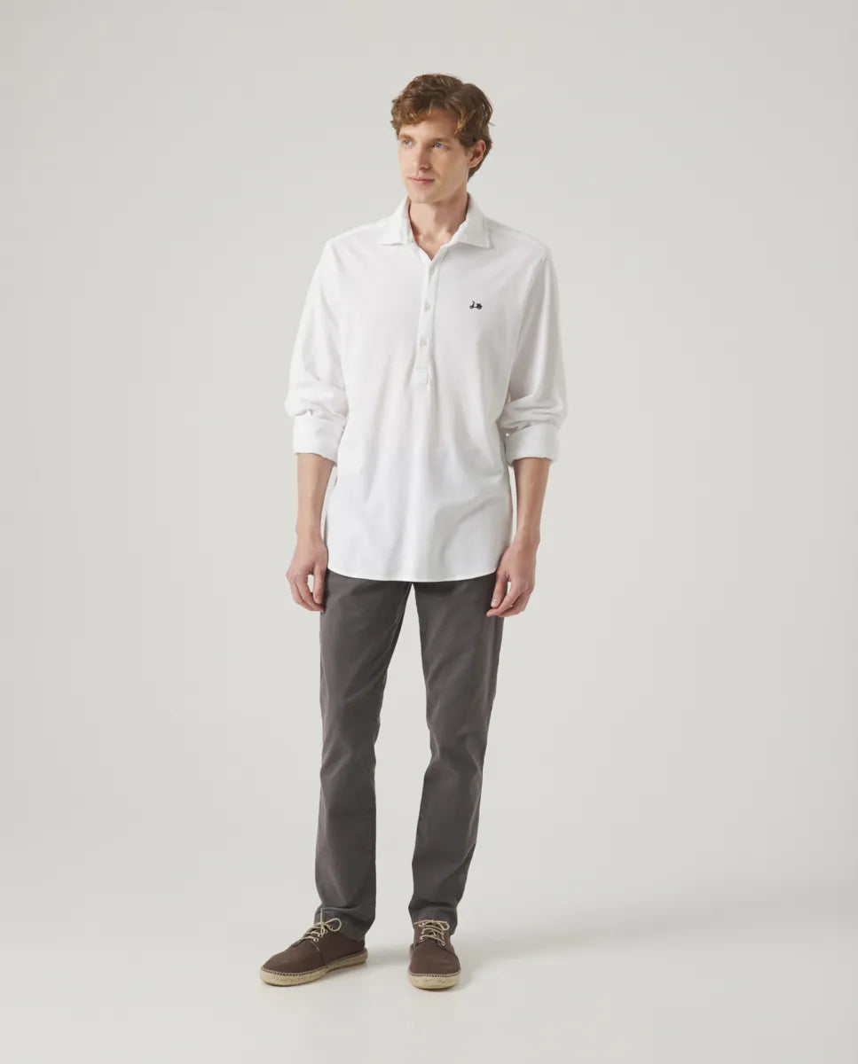 Camisa Polera Pique Blanco