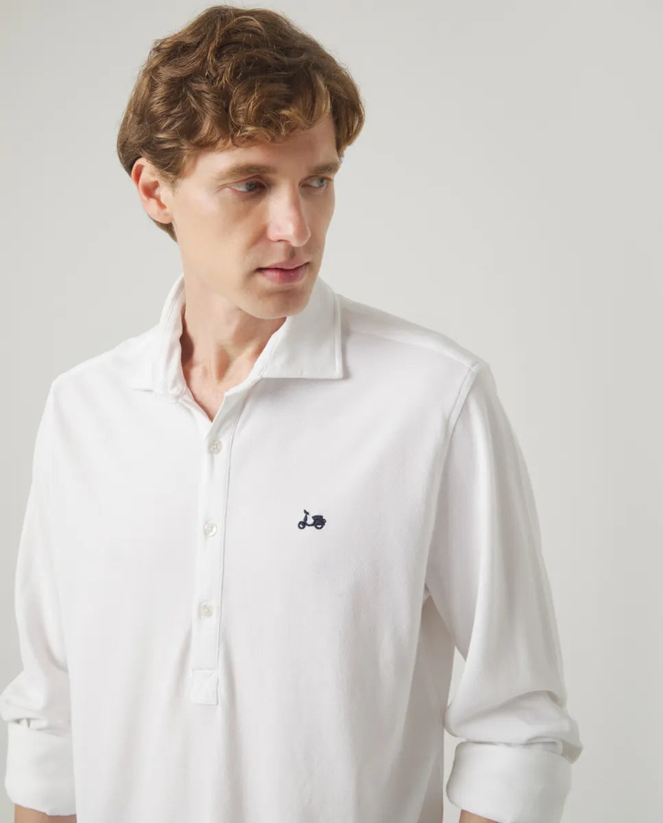 Camisa Polera Pique Blanco