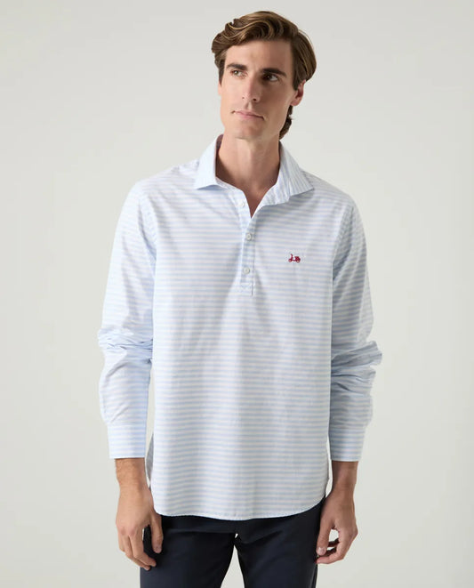 Camisa polo Quarter Celeste