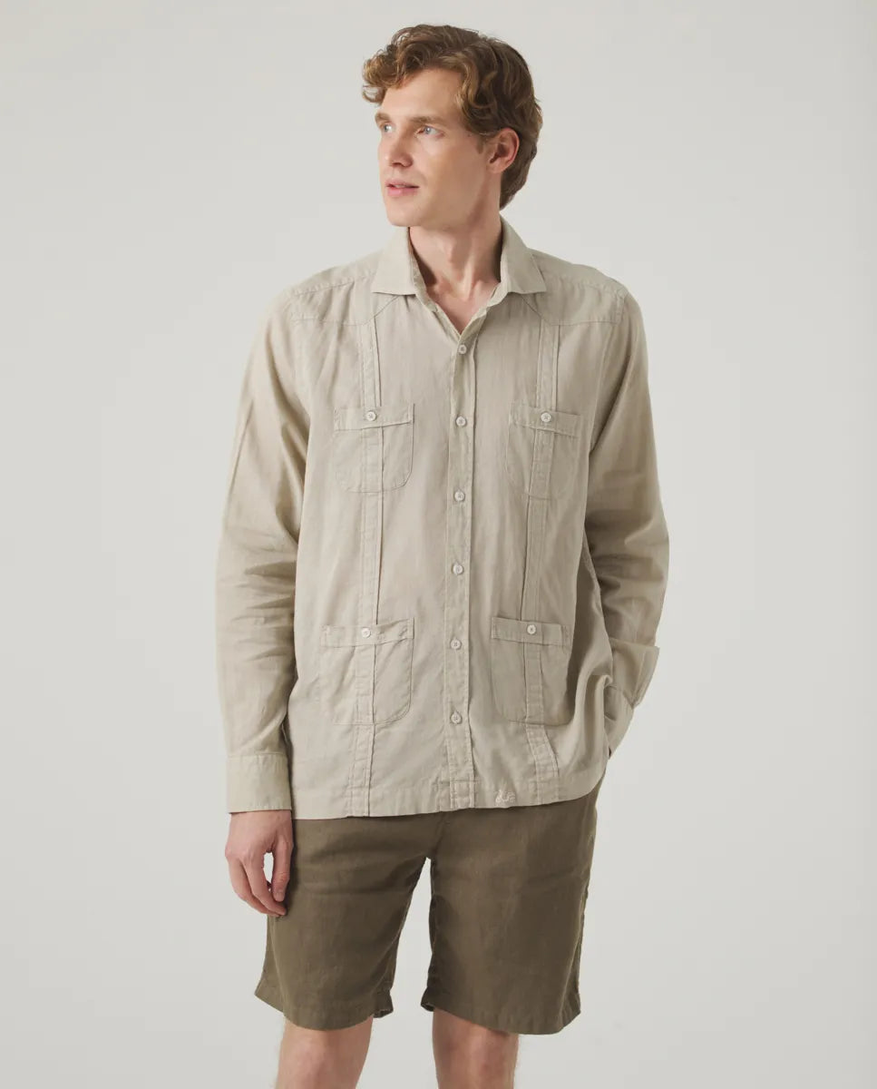 Camisa Guayabera Li-Co Marrón Topo | SCOTTA