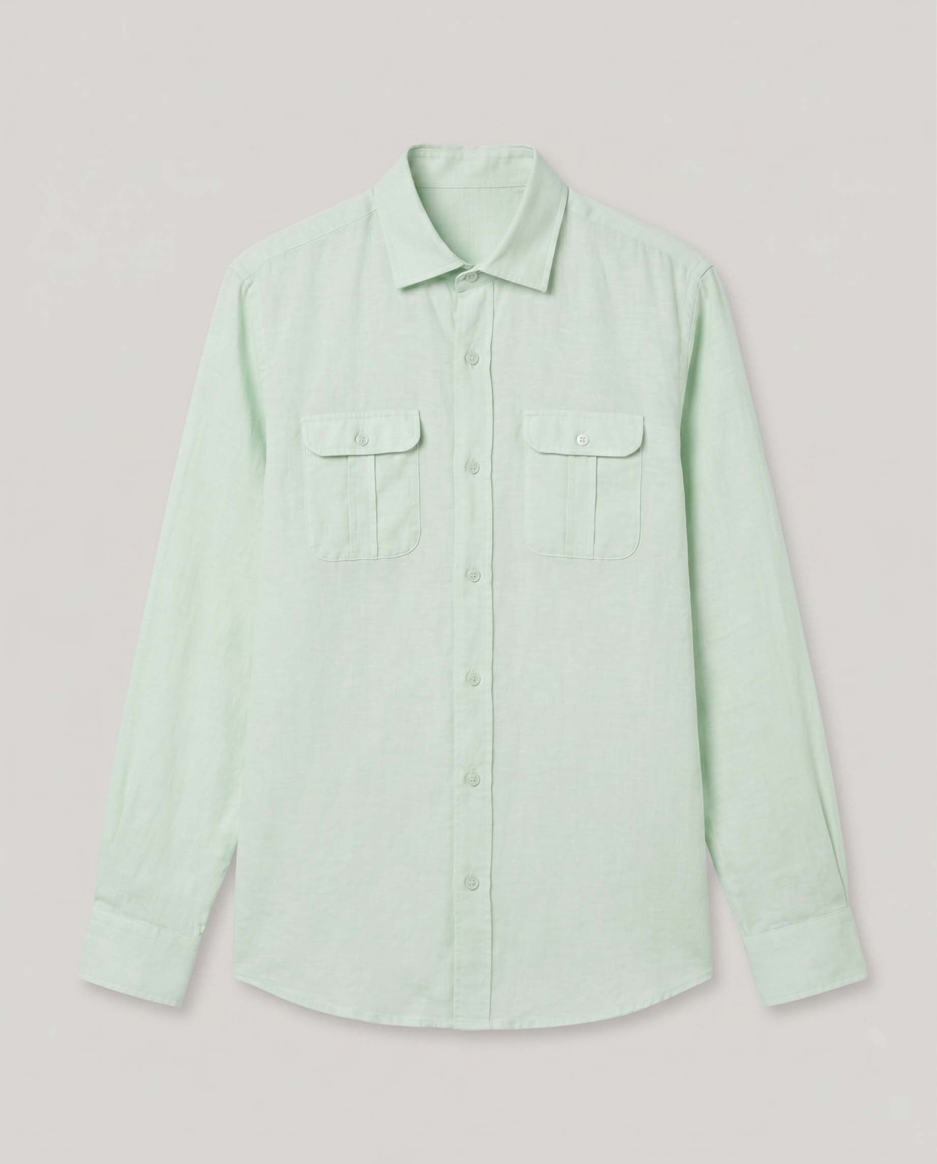 Camisa Li-Co Pocket Verde Grisáceo | SCOTTA