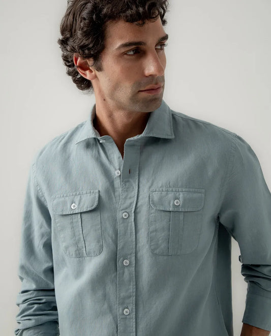 Camisa pocket lino denim | SCOTTA
