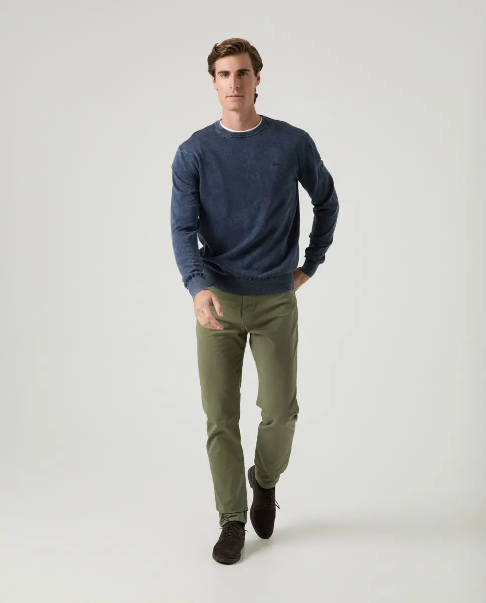 Jersey Lavado Crew Neck Cotton Marino