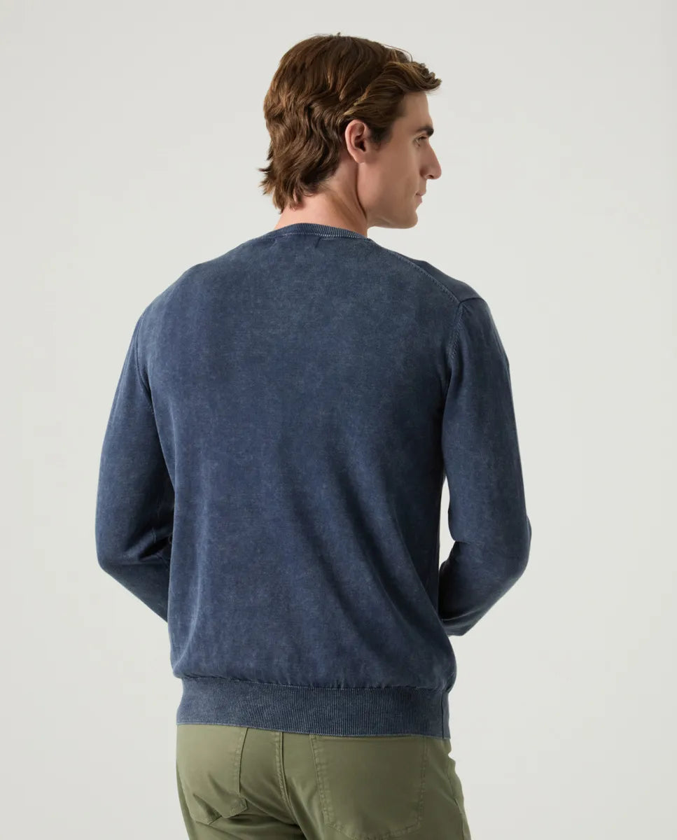 Jersey Lavado Crew Neck Cotton Marino
