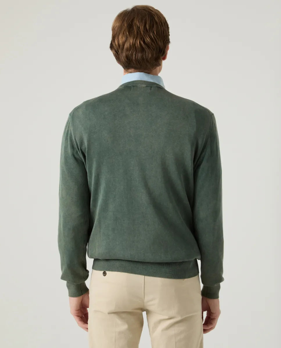 Jersey Lavado Crew Neck Cotton Khaki