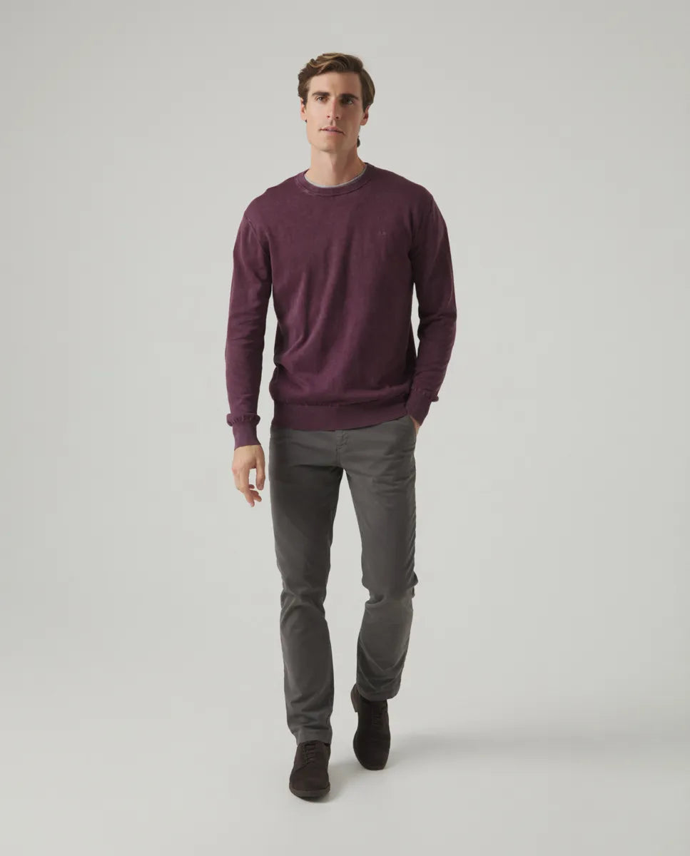 Jersey Lavado Crew Neck Cotton Burdeos