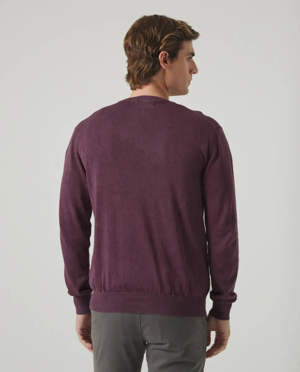 Jersey Lavado Crew Neck Cotton Burdeos