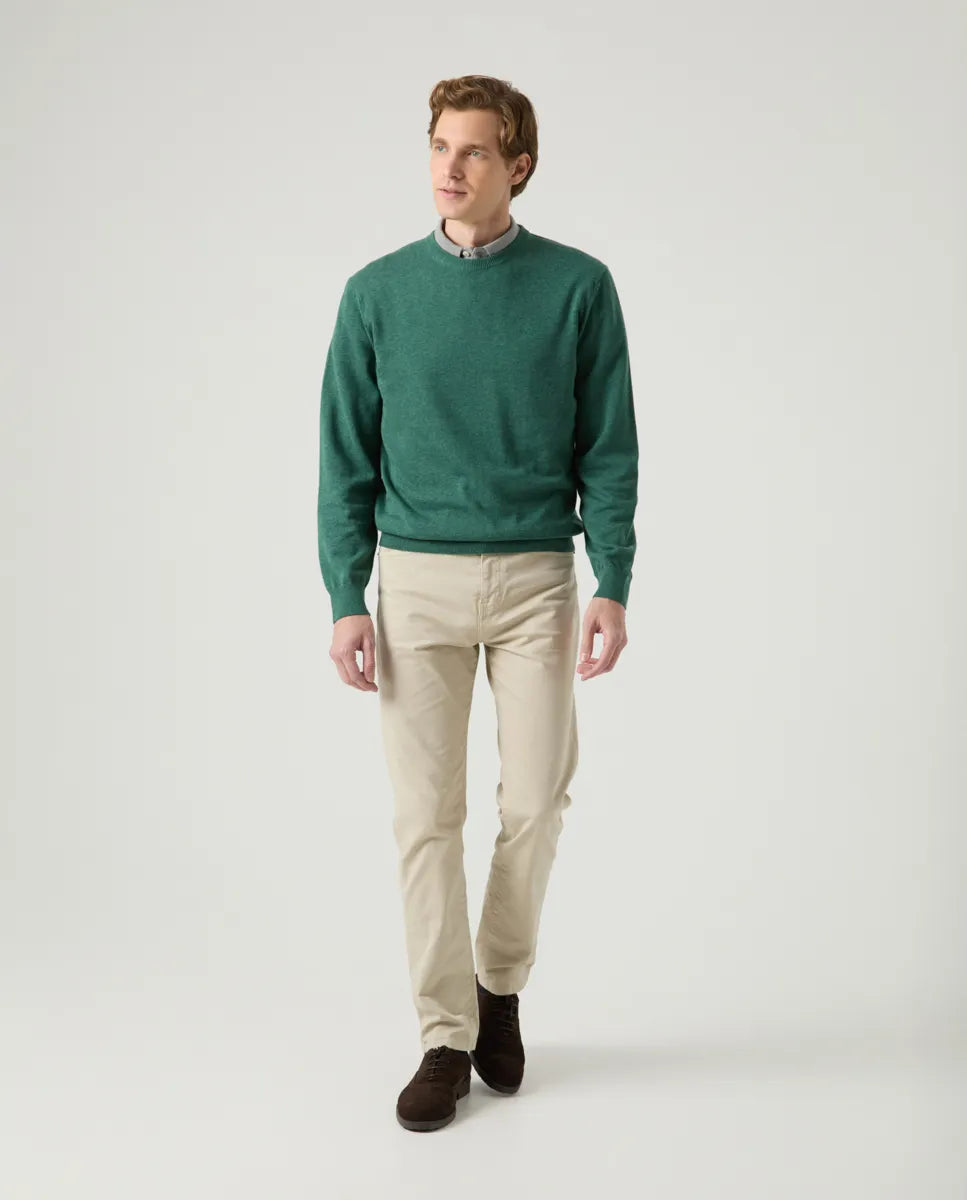 Jersey Classic Crew Neck Cotton Verde Botella