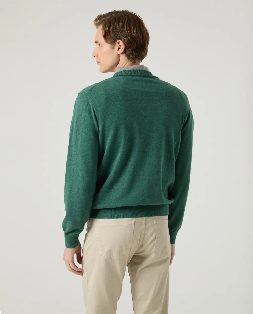 Jersey Classic Crew Neck Cotton Verde Botella
