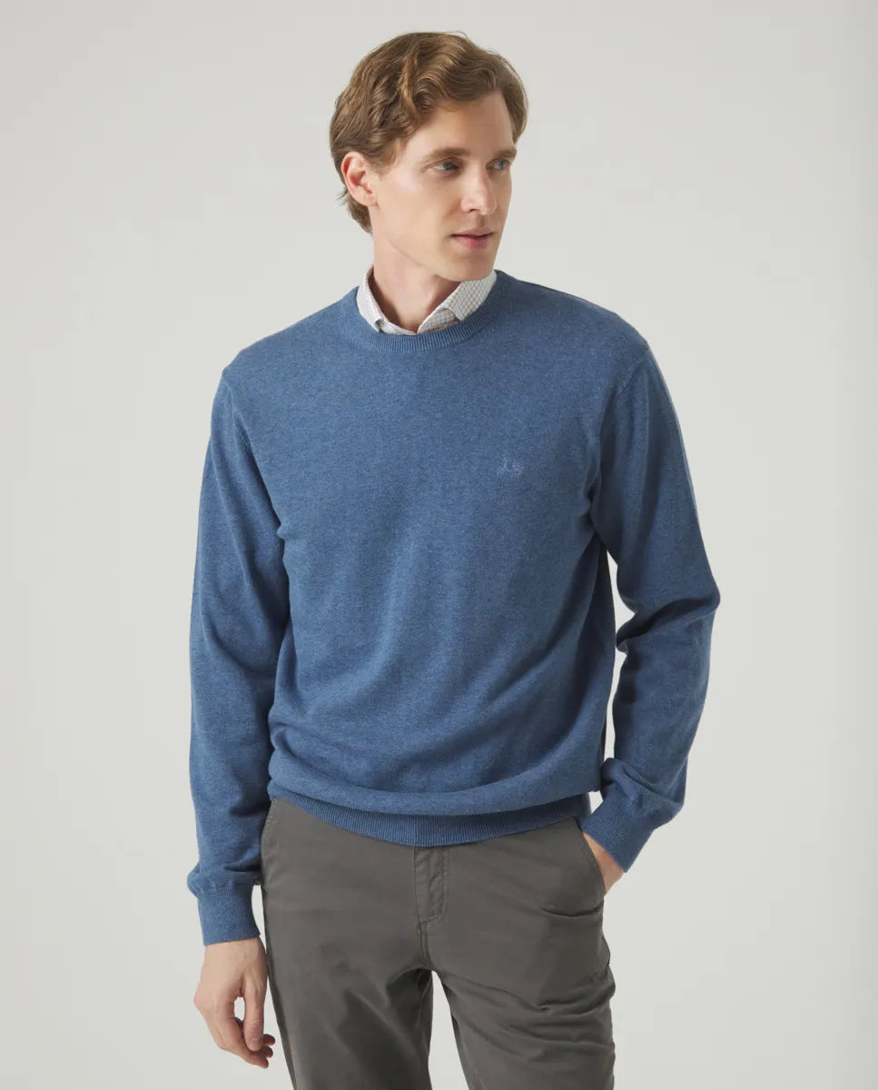 Jersey Classic Crew Neck Cotton Denim