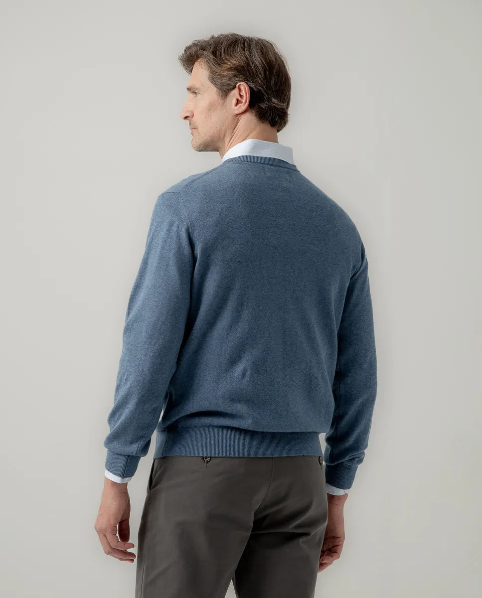 Jersey Classic Crew Neck Cotton Denim | SCOTTA
