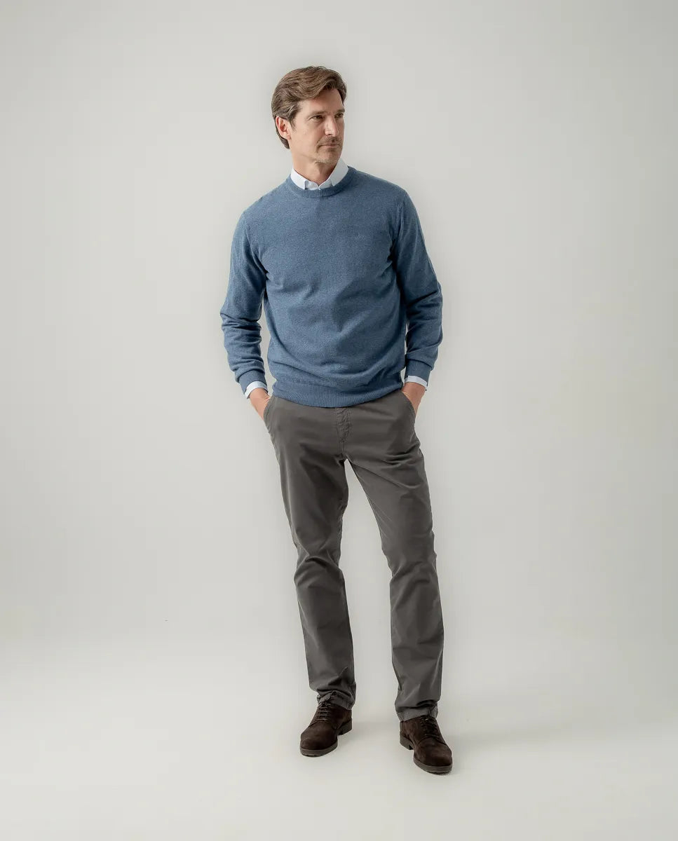 Jersey Classic Crew Neck Cotton Denim | SCOTTA