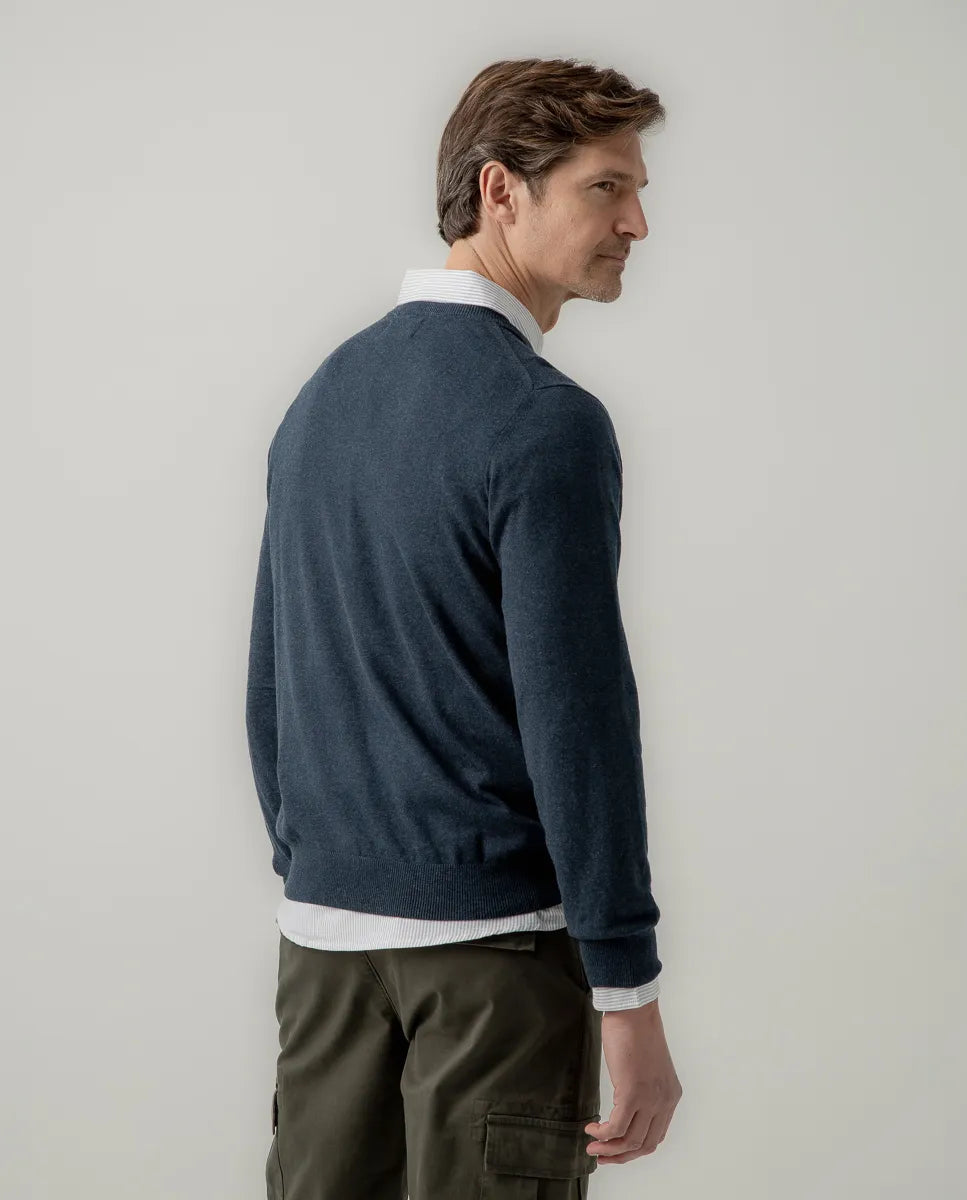 Jersey Classic V Neck Cotton Marino | SCOTTA